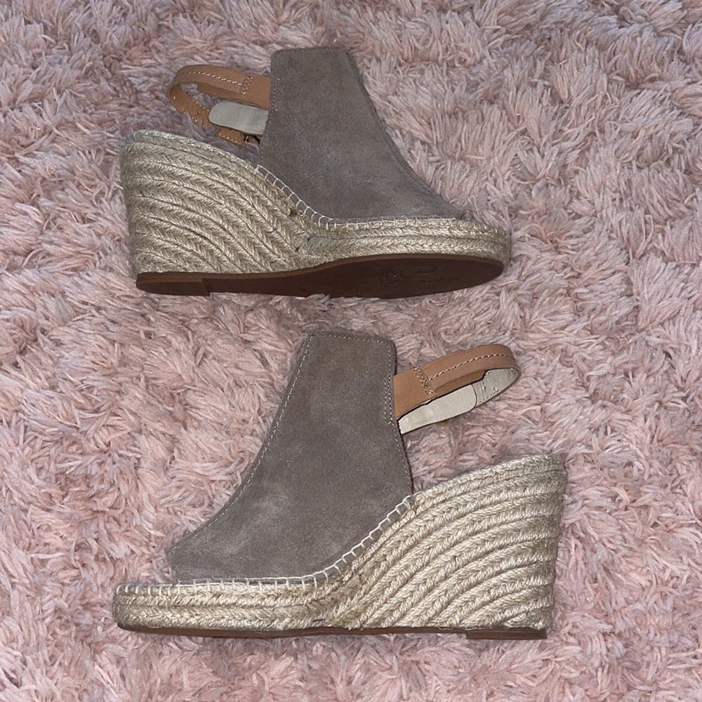 Seychelles Taupe Suede Espadrilles Wedge Sandals - Picture 5 of 10